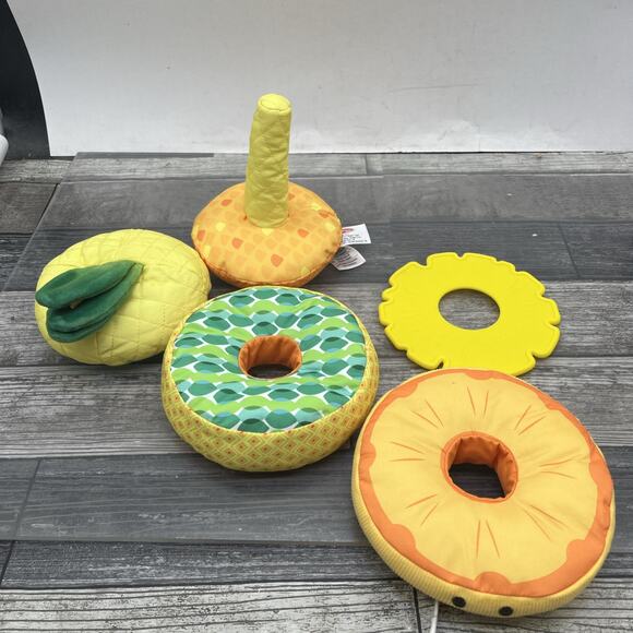 Melissa & Doug Multi-Sensory Pineapple Soft Stacker Infant Toy. Used. {KK}. - Picture 3 of 16